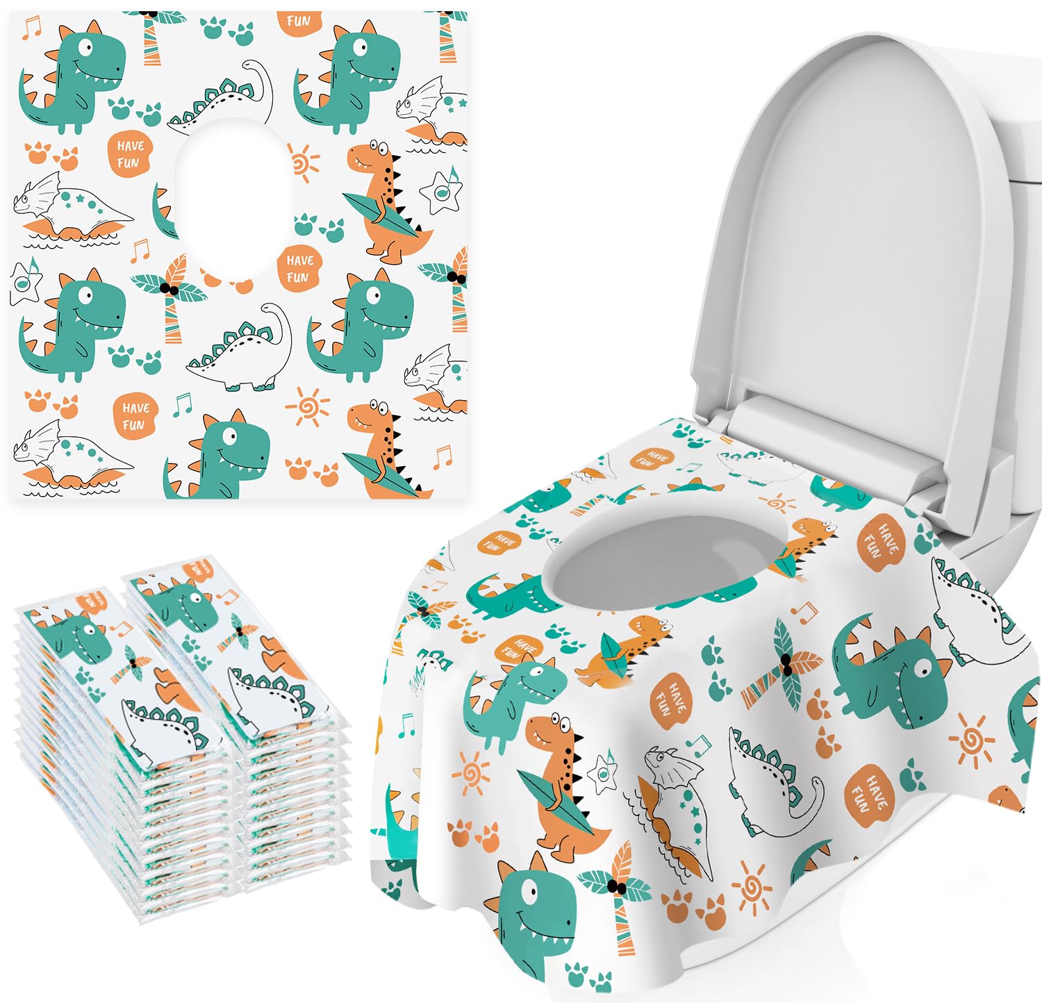 Hongteya Toilet Seat Covers, 20 Pcs Extra Large Individually Wrapped Waterproof Disposable Toilet Seat Cover For Toddler Potty T