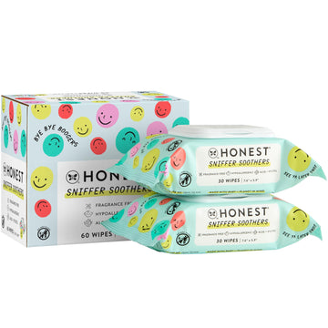 The Honest Company Plant-Based Snot Removing Wipes | Soothing Nose + Face Wipes With Aloe | Hypoallergenic For Sensitive Skin, E