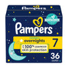 Pampers Overnight Diapers - Swaddlers Overnights - Size 7, 36 Count, Disposable Baby Diaper, Night Time Leak And Skin Protection