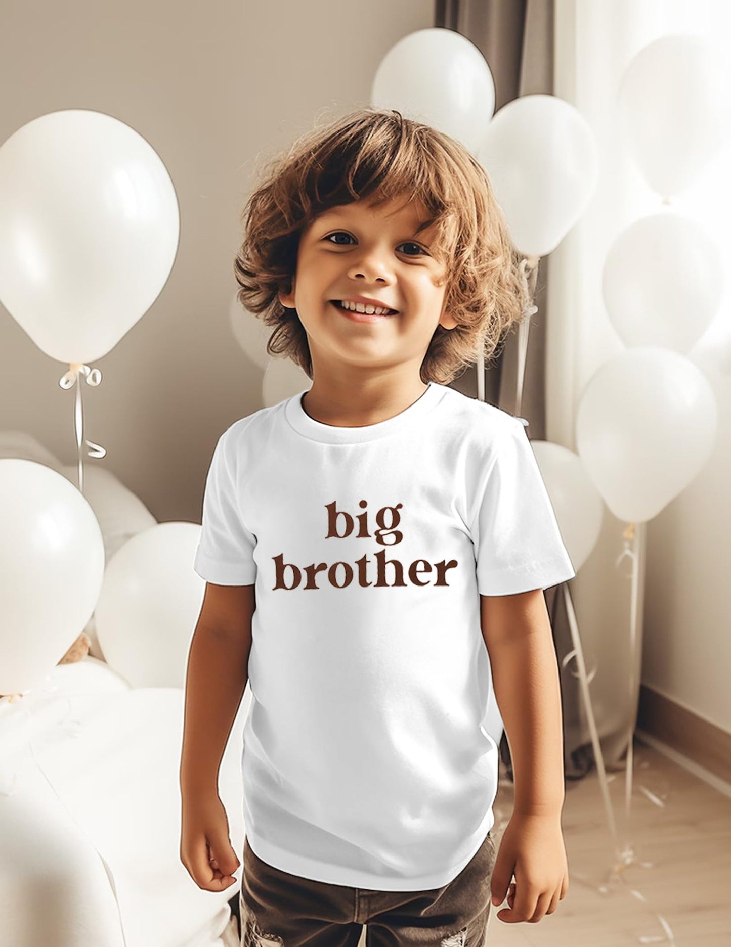 Sanixjoo Big Brother Shirt For Toddler Baby Boy Promoted To Big Brother Announcement T-Shirt Kids Summer Short Sleeve Tees(White
