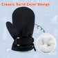 Toddler Waterproof Mittens Fleece Lined Baby Boys Girls Winter Warm Glove Kids Snow Infant Ski Mitten For 3M-5T (Black, 1-2T)