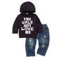Fhutpw Toddler Baby Boy Outfits Hoodie Sweatshirts & Jeans Clothes Set Fall Winter 6 9 12 18 24 Months (A-Black, 18-24 Months)