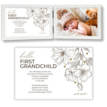 First Grandchild Gift For New Grandparents - Poetry Frame (White)