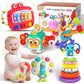 usrela 5 in 1 Baby Toys for 12 18 Month, Learning Toy for Babies 12-18 Months, Baby Busy Cube, Stacking&Sensory, Pull String&Pia