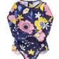 Baby Girls Long Sleeve Bathing Suits One Piece Swimsuits For Kids Sun Protection Rash Guard Swim Shirts Floral 18 Months