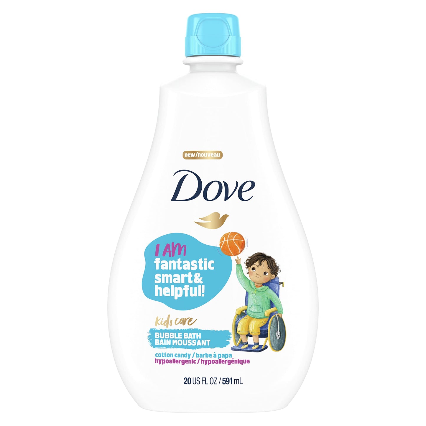 Dove Kids Care Bubble Bath for Kids Cotton Candy Hypoallergenic Formula 20 oz