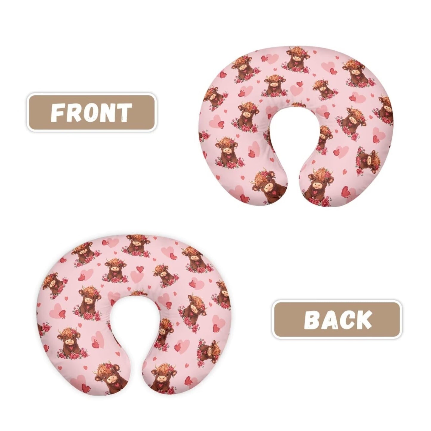 Tongluoye Highland Cow Nursing Pillow Cover For Baby Girls Boys Nursing Pillowcase Stretchy Breastfeeding Pillow Slipcovers For