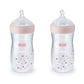NUK Simply Natural Baby Bottle with SafeTemp, 9 oz, 2 Pack, Blue Stars