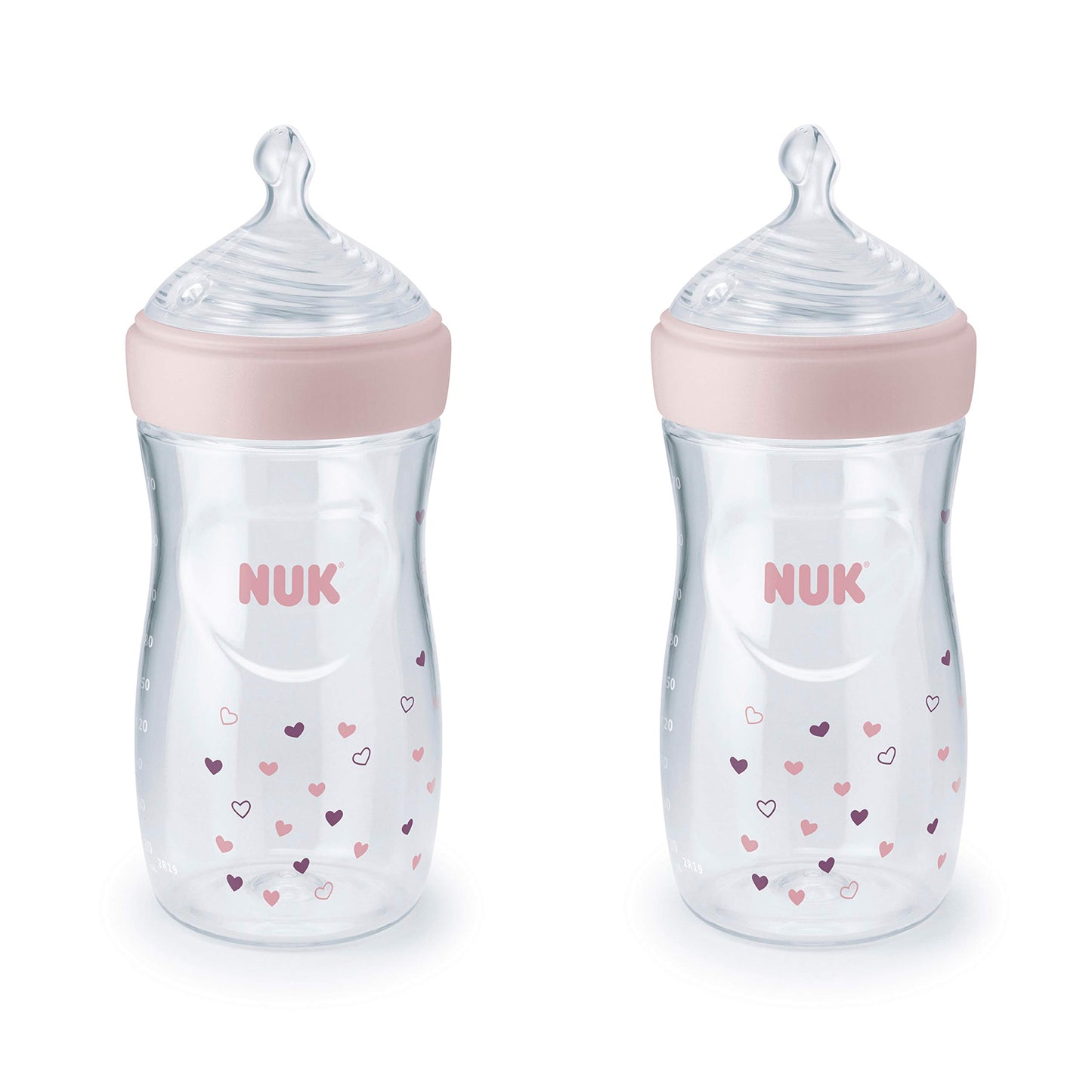 NUK Simply Natural Baby Bottle with SafeTemp, 9 oz, 2 Pack, Blue Stars