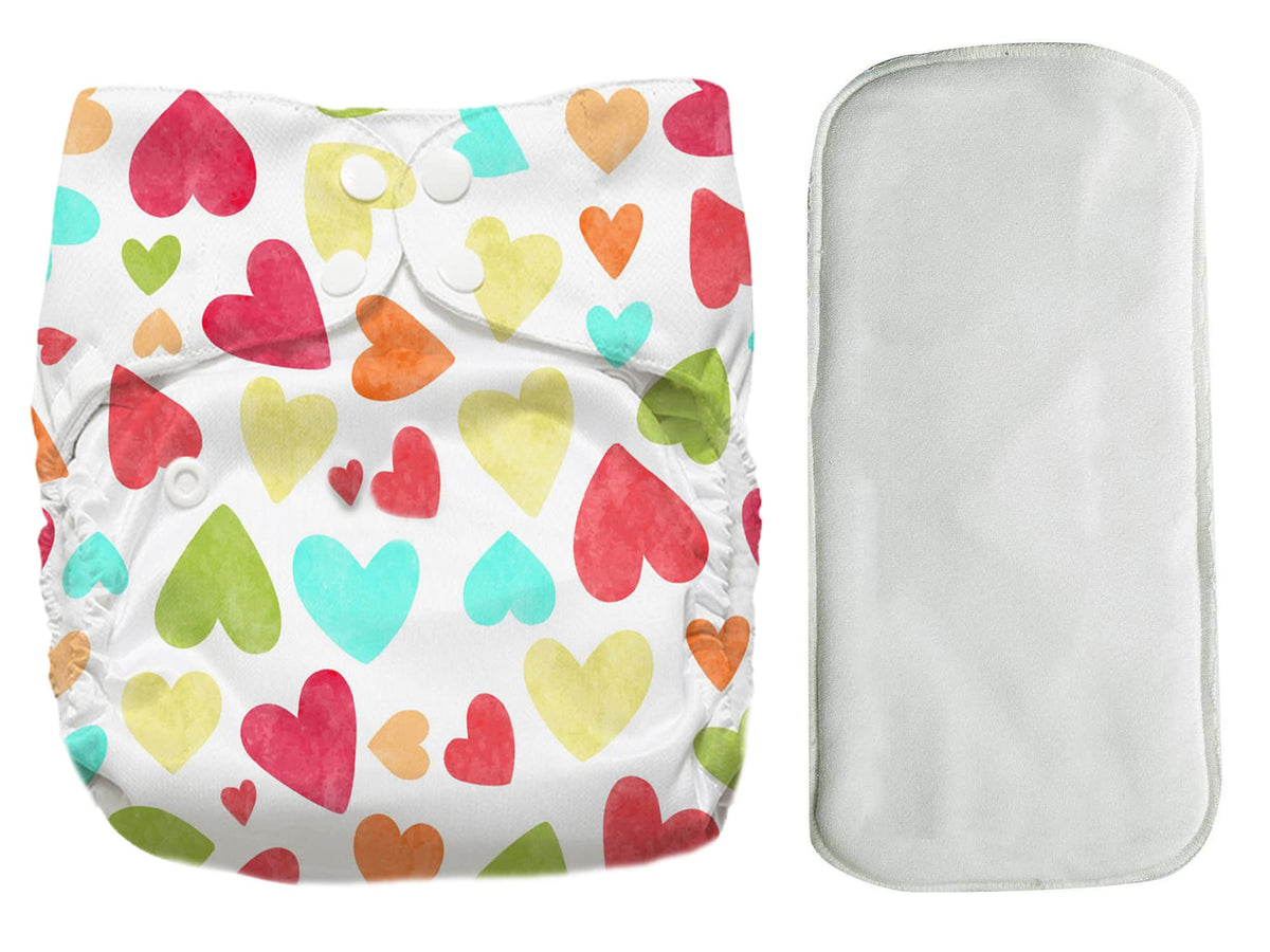 Jingle Kids Baby Pocket Style Button Reusable Adjustable Cloth Diaper With Bamboo Microfiber Insert Soaker Booster Pads WetFree