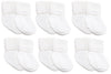 Jefferies Socks Baby Girls Boys Rock-A-Bye Bootie Socks 6 Pack, White, 0-9 Months