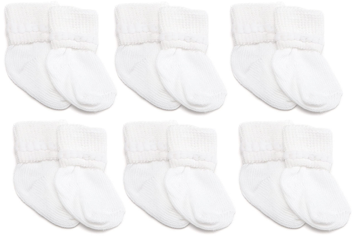 Jefferies Socks Baby Girls Boys Rock-A-Bye Bootie Socks 6 Pack, White, 0-9 Months