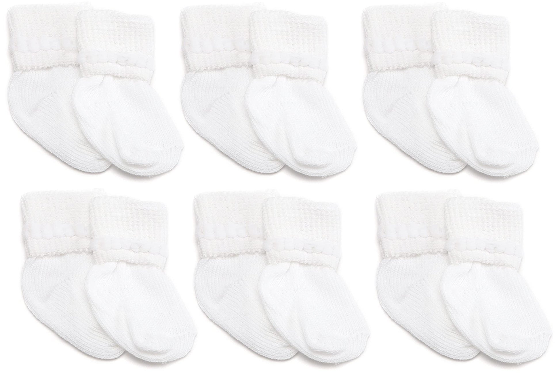Jefferies Socks Baby Girls Boys Rock-A-Bye Bootie Socks 6 Pack, White, 0-9 Months