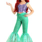 Fun Costumes Disney The Little Mermaid Ariel 2-Piece Set For Girls | Kids Sequin Pattern Halloween Party Outfit M