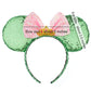 Foeran Mouse Ears Headbands Shiny Bows Mouse Ears Glitter Party Princess Decoration Cosplay Costume For Girls Women (Green/Pink)