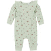 Gerber Baby Girls' Ruffle-Edge Romper, Green Pears, 24 Months