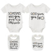 Ysculbutol Baby Twins Girl Bodysuits Sometimes When You Pray For A Miracle God Gives You 2Pcs Boy Clothes(M White3M)
