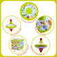 Beeqoo Fun Farm Spinning Top Tin Toy For Kids - Retro Classic Toys - Toddler Traditional Spin Tops - Metal Fidget Spinner For Ki