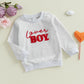 Karuedoo Toddler Baby Boy Girl Valentines Day Clothes Letter Print Crewneck Sweatshirt Long Sleeve Shirts Top Spring Outfit (A-G
