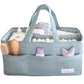 Lily Miles Baby Diaper Caddy Organizer, Wipeable Diaper Organizer Basket with 8 Pockets for Newborn Essentials, Nursery Tote Bag