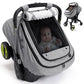 Bioby Waterproof Baby Car Seat Cover, Infant Car Seat Cover For Boy Girl, Roomy Cozy Windproof Sun Protection Baby Carseat Cover