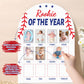 My First Year Photo Board Rookie Of The Year Photo Board Baseball One Year Birthday Party Decor First Year Picture Frame 12 Mont