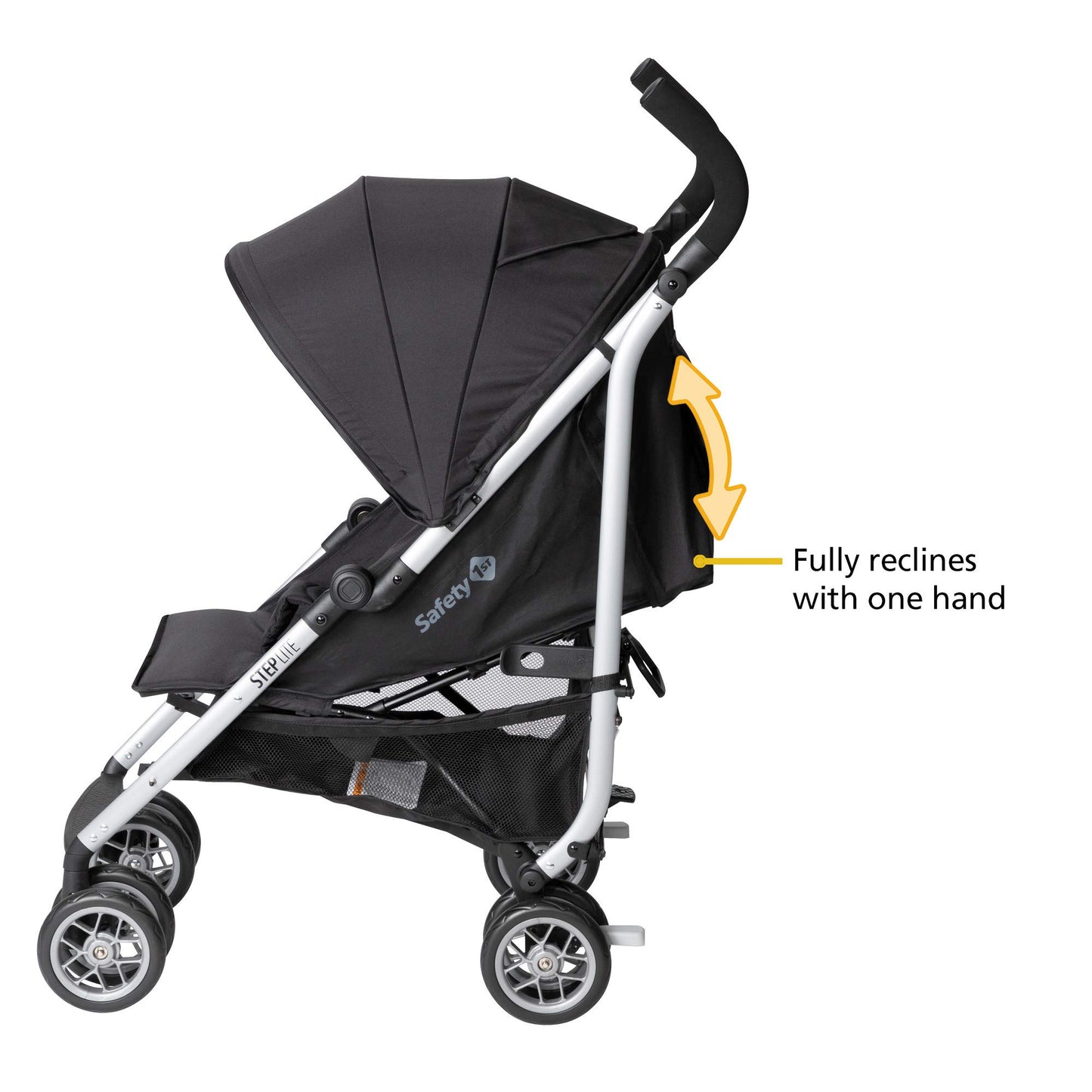 Safety 1St Step Lite Compact Stroller, Lightweight Aluminum Frame And A Breeze To Carry, At Only 15 Lbs, Back To Black