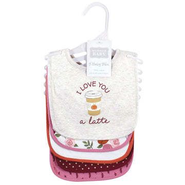 Hudson Baby Unisex Baby Cotton Bibs, Pumpkin Spice, One Size