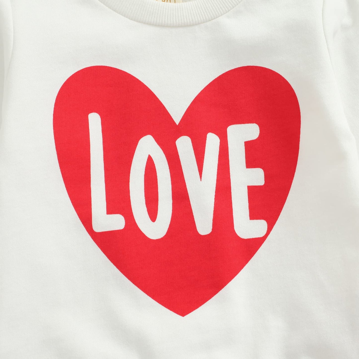 Wybzd Baby Girl Valentines Day Outfit Love Heart Tee Shirt Top Bell-Bottom Pants Sets Cute Toddler Clothes Heart Love 12-18 Mont