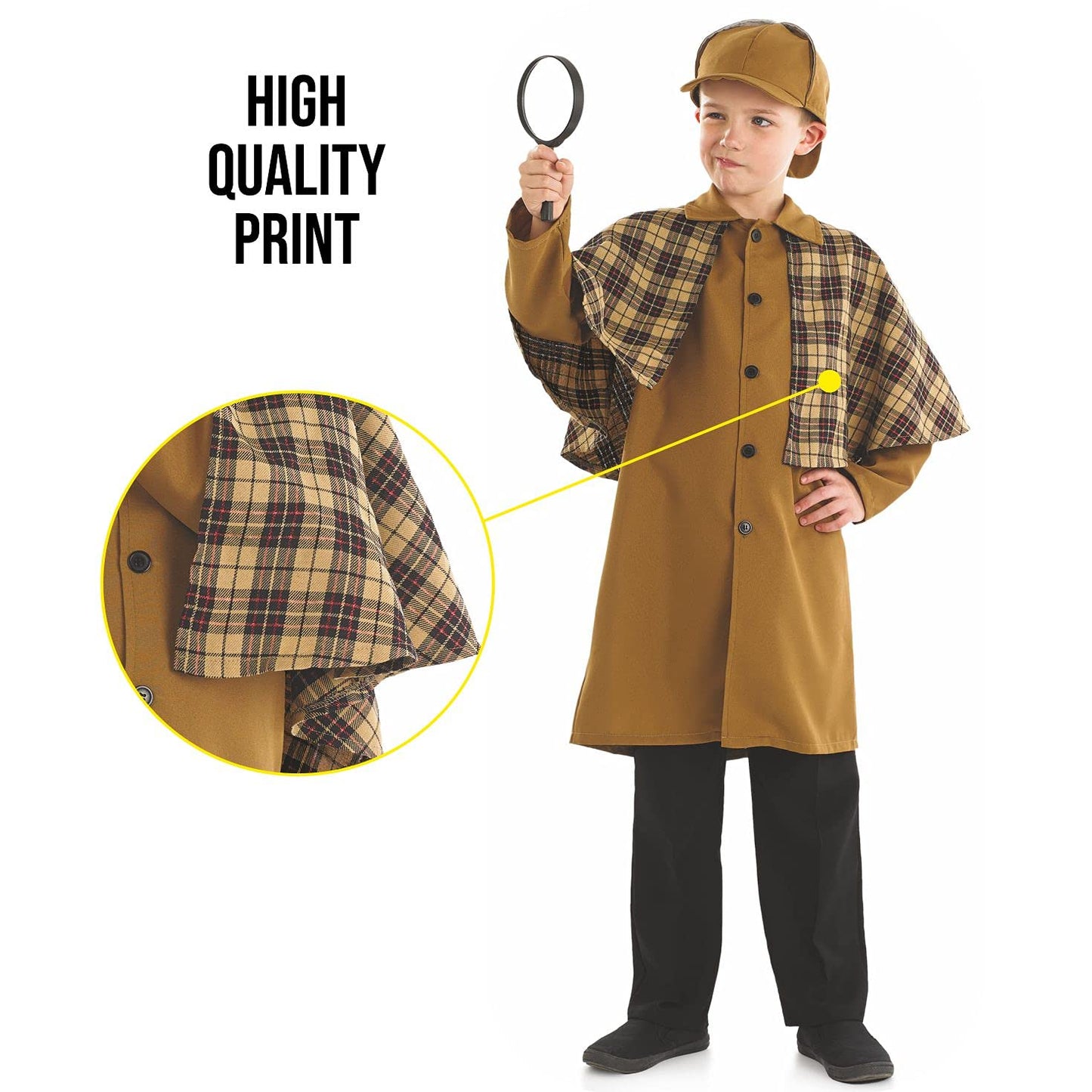 Fun Shack Victorian Detective Costume Kids, Detective Kids Costume, Detective Cape, Kids Detective Costume