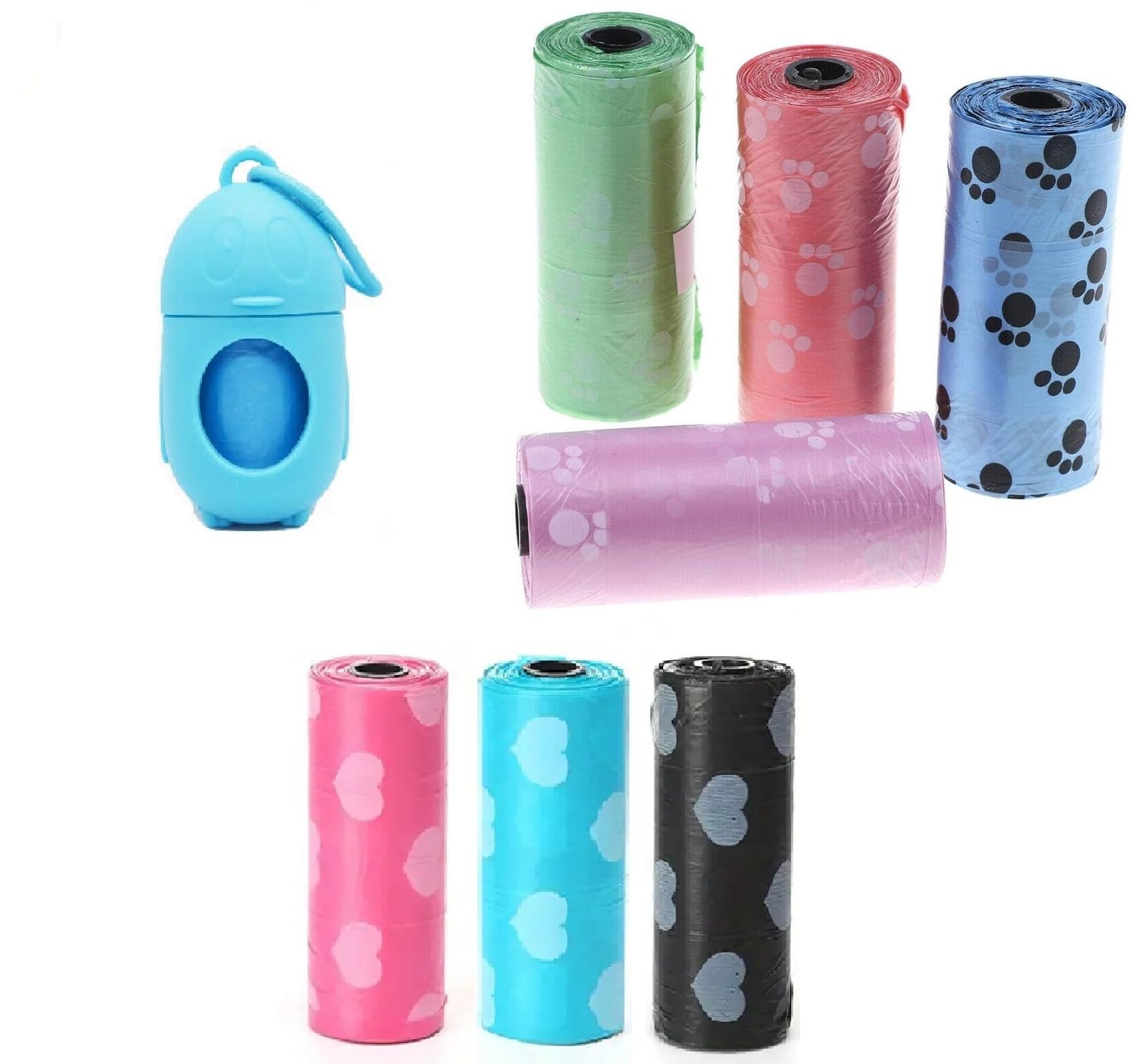 Xenoty Baby Disposable Diaper Bags With Dispenser | 9 Rolls (135 Unscented Bags) For Quick Diaper Disposal | Leak & Odour Proof 