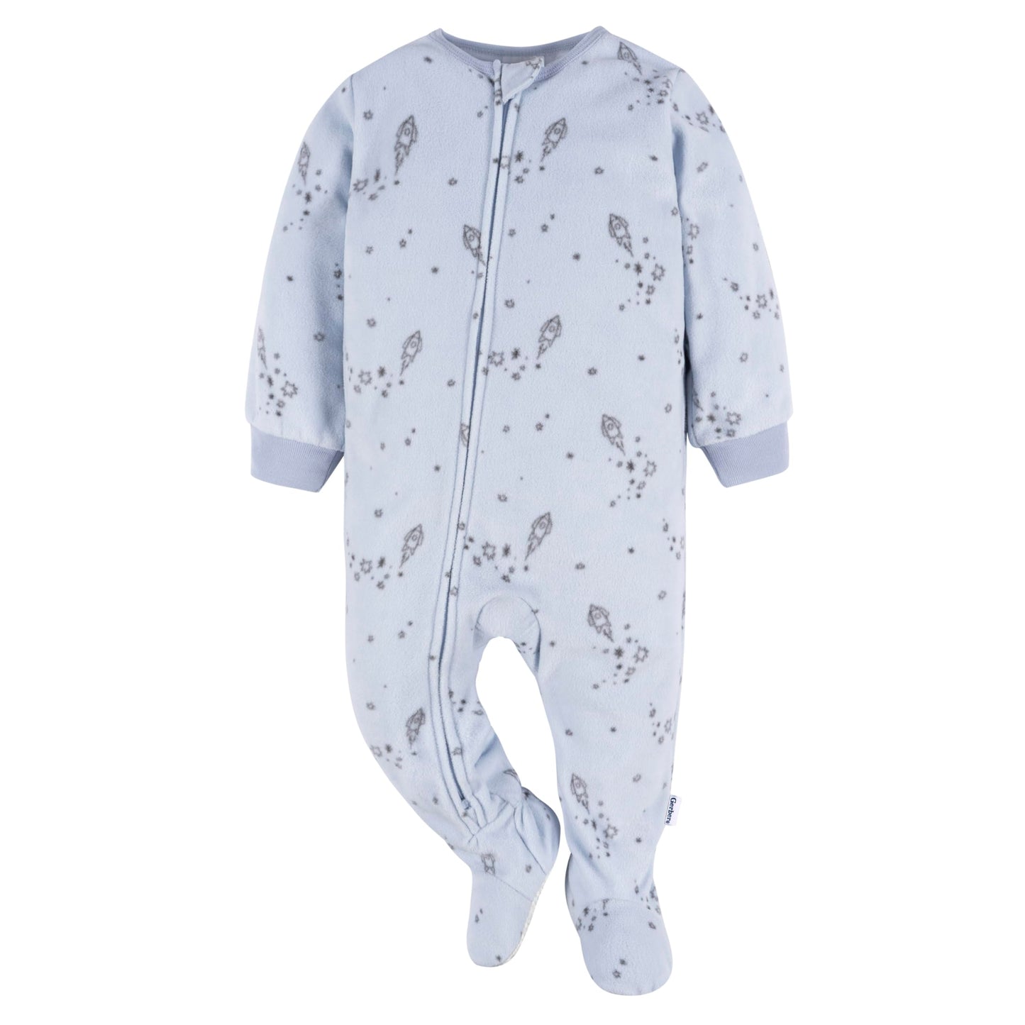 Gerber Baby Boy'S Toddler Loose Fit Flame Resistant Fleece Footed Pajamas 2-Pack, Space, 2T