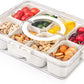 Rathoyagn Divided Fridge Storage Boxes With Serving Veggie Tray With Lid And Handle, Fridge Organizer With Removable Compartment