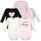Hudson Baby Unisex Baby Cotton Long-Sleeve Bodysuits, Girl Mommy, 6-9 Months