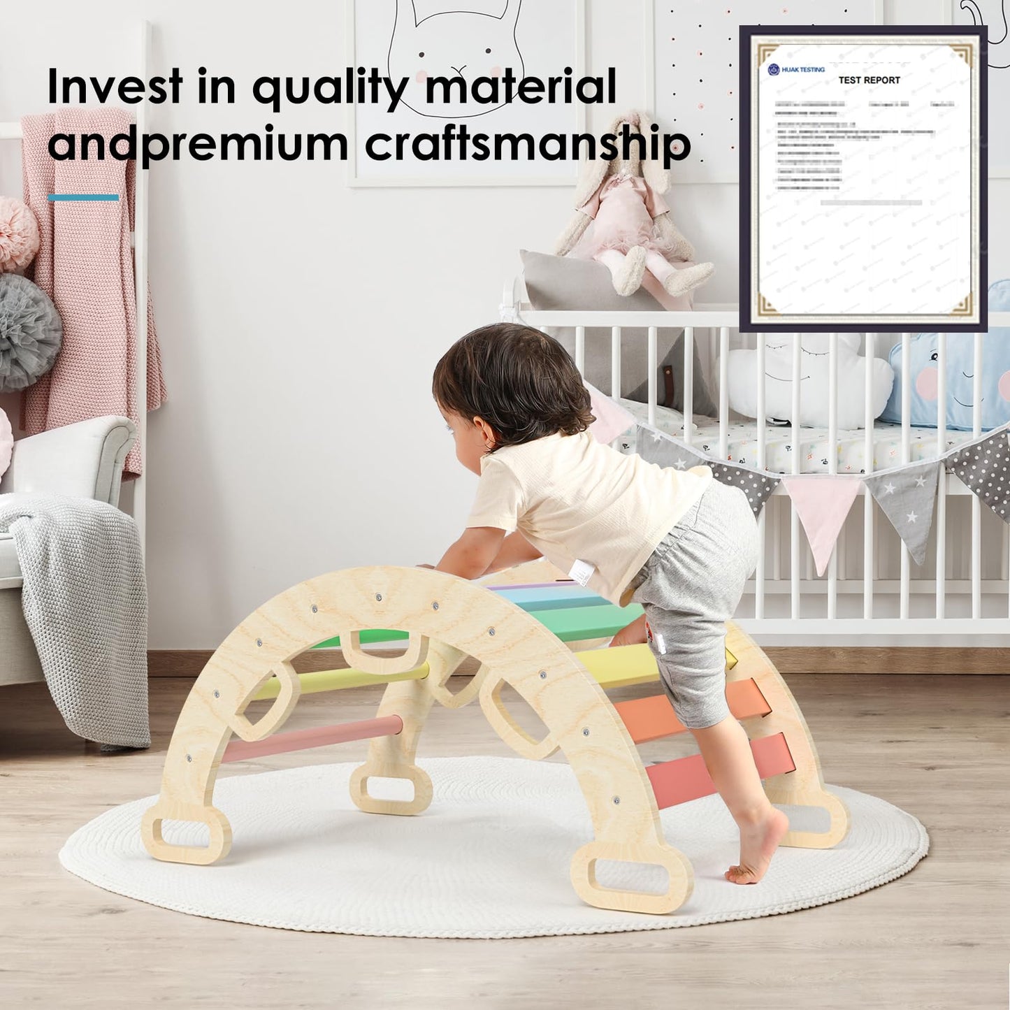 Bluewood Wooden Ladder Arch For Climbing Toddlers Montessori Set Waldorf Children Indoor Gym Learning Playset Playground Kids -