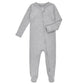 Aablexema Baby Footie Pajamas With Mittens - 3Pcs Infant Footed Sleeper Cotton Sleepwear Outfits(Pink/Grey/Stripe,9-12M)