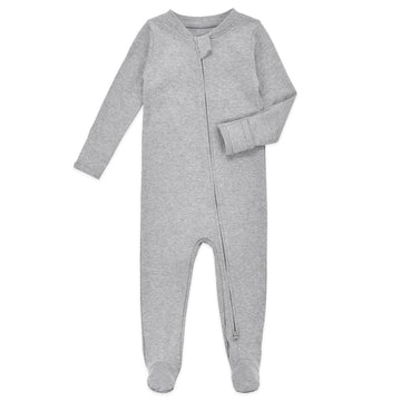 Aablexema Baby Footie Pajamas With Mittens - 3Pcs Infant Footed Sleeper Cotton Sleepwear Outfits(Pink/Grey/Stripe,9-12M)