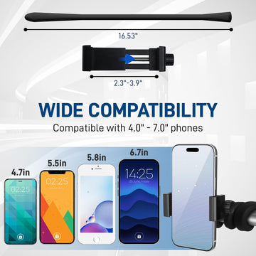 Onedone Stroller Phone Holder - Portable Phone Mount For Baby Stroller, Treadmill, Spin Bike, Desk, Car With Gooseneck Flexible