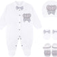 Lilax Baby Boy Jewels Crown Layette 4 Piece Gift Set 0-3 Months Gray