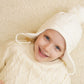 Connectyle Toddler Boys Beanies With Ear Flaps Kids Pompom Beanie Hat Fleece Lined Knit Winter Skull Caps M White