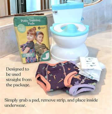 Naturally Nature Potty Training Diaper Booster Pads For Toddlers, Size 2T-5T, Super Absorbent Diaper Liners For Day And Overnigh