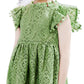 2Bunnies Girl Baby Toddler Vintage Lace Pom Pom Flutter Sleeve Easter Birthday Outfit Dress (Sage, 3T)