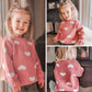 Simplee Kids Baby Girls' Valentine'S Sweater Pink Pullover Coat Cotton Sweater Patterns To Knit Heart For Autumn Fall And Winter