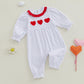 Doisbetthsay Baby Girl Romper Long Sleeve Jumpsuit Hearts Infant Newborn Clothes My First Valentines Baby Girl Outfit (Heart Red