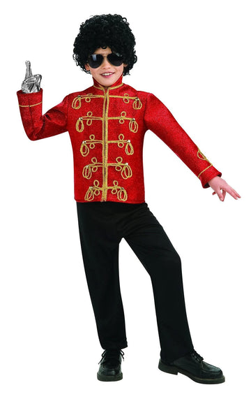 Michael Jackson Child'S Deluxe Military Jacket Costume Accessory, Small, Red