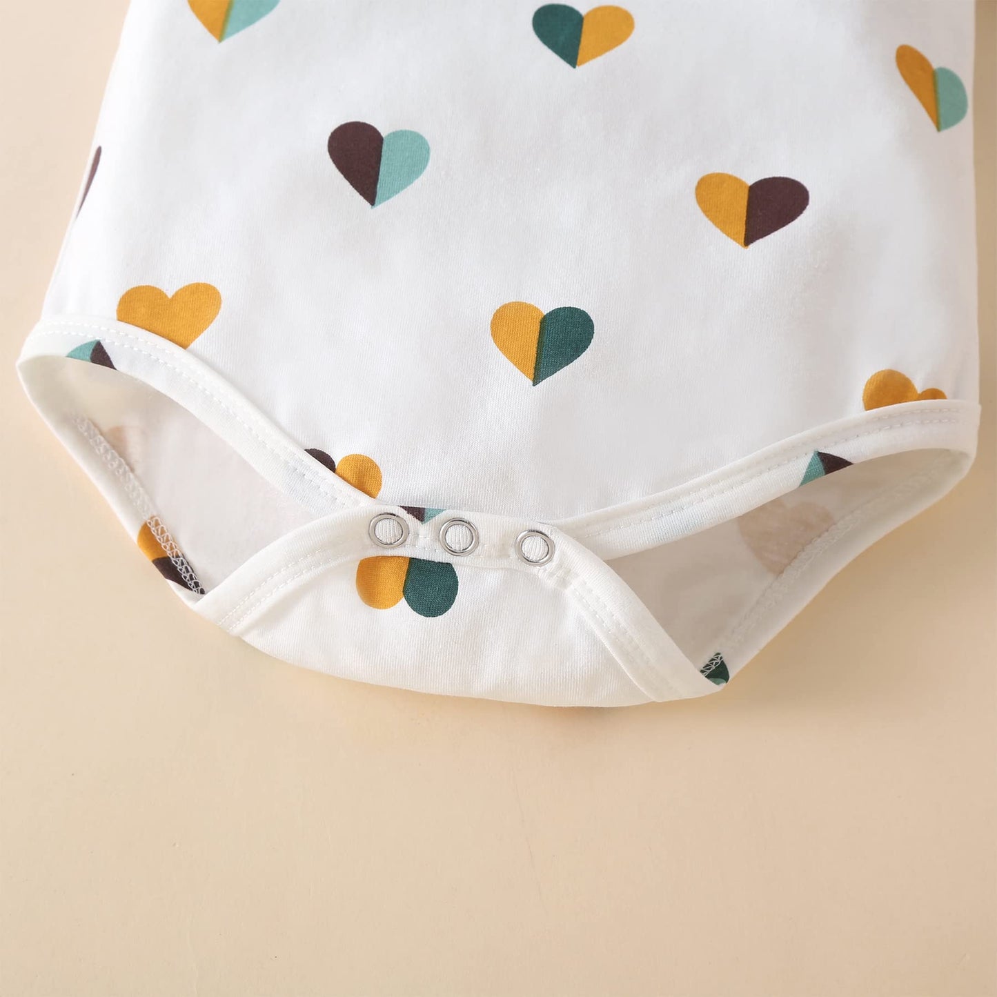 Fullfamous Baby Girl Clothes Gifts Outfits,Spring Summer Short Sleeve Romper And Pant Set Yellow Heart Newborn