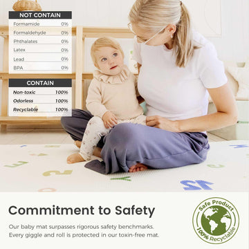 Tiny Land Baby Crawling Mat Reversible Baby Play Mat 78' X 55' Waterproof Non-Slip Larger Playmat Odorless Foam Floor Mat For