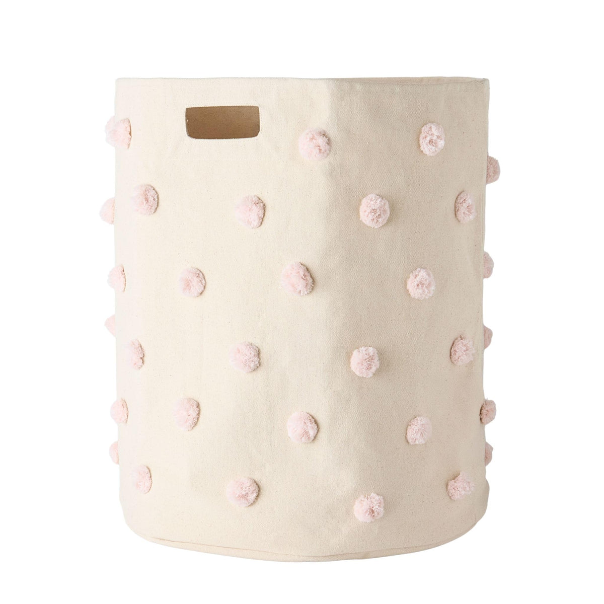 Pehr Pom Pom Basket, Hamper, Blush, Cotton Canvas Storage, 18D x 20H