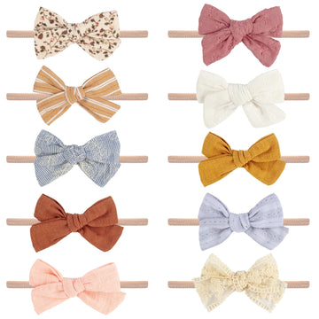 Visbl Baby Girl Headbands And Bows, Newborn Infant Toddler Nylon Hairbands Hair Accessories