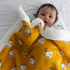 TIDY SLEEP Fleece Knitted Double Layered Blanket Size 100x120 CM (Sheep)